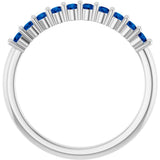 14K White Gold Natural Blue Sapphire 10-Year Anniversary Band