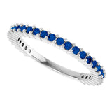 14K White Gold Natural Blue Sapphire 30-Year Anniversary Band