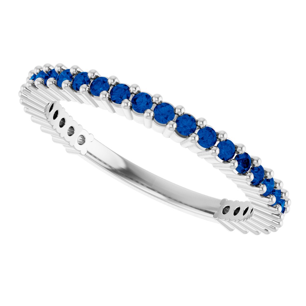 14K White Gold Natural Blue Sapphire 30-Year Anniversary Band