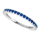 14K White Gold Natural Blue Sapphire 30-Year Anniversary Band