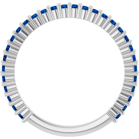 14K White Gold Natural Blue Sapphire 30-Year Anniversary Band