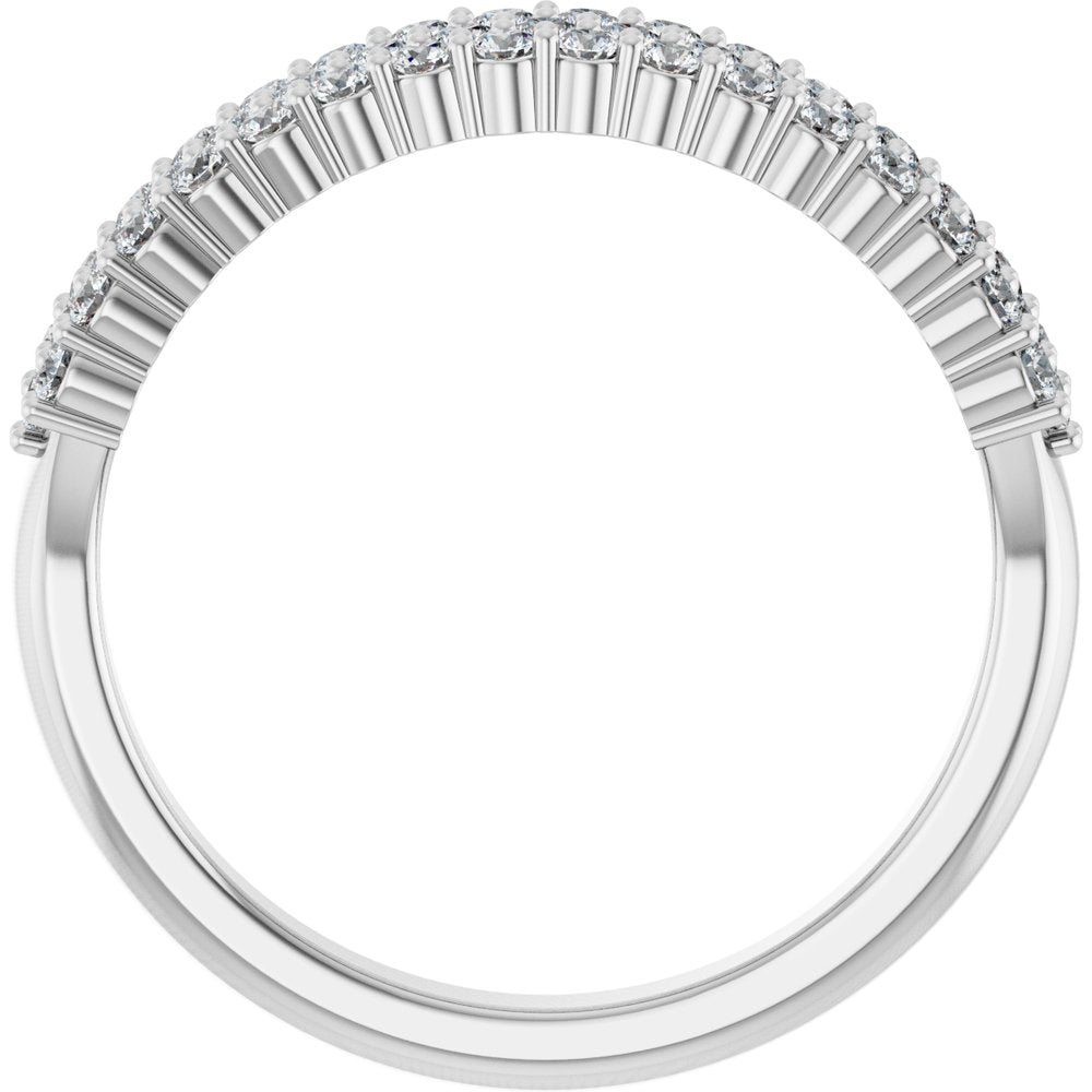 14K White 5/8 CTW Natural Diamond Anniversary Band