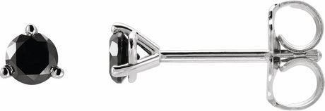 14K White Gold 1/2 CTW Natural Black Diamond Earrings