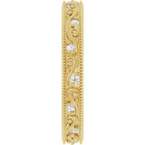 14K Yellow 1/10 CTW Natural Diamond Floral Accented Band