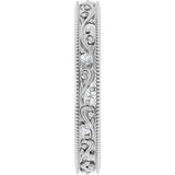 14K White 1/10 CTW Natural Diamond Floral Accented Band