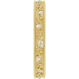 14K Yellow 1/10 CTW Natural Diamond Floral Accented Band