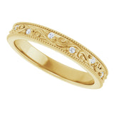 14K Yellow 1/10 CTW Natural Diamond Floral Accented Band