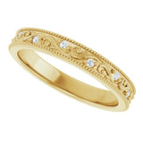 14K Yellow 1/10 CTW Natural Diamond Floral Accented Band