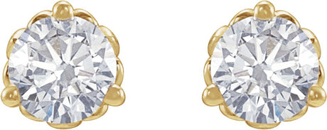 14K Yellow 1/2 CTW Lab-Grown Diamond Fleur-de-Lis Earrings