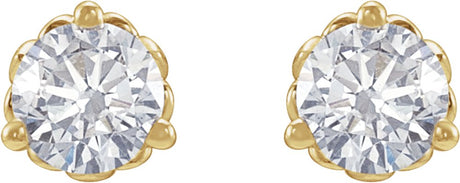 14K Yellow 1/2 CTW Lab-Grown Diamond Fleur-de-Lis Earrings