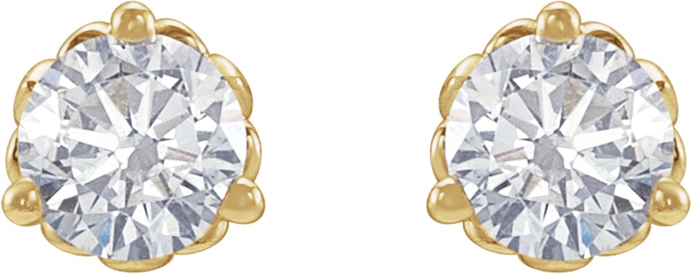 14K Yellow 1/5 CTW Lab-Grown Diamond Fleur-de-Lis Earrings