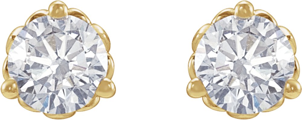 14K Yellow 1/5 CTW Lab-Grown Diamond Fleur-de-Lis Earrings