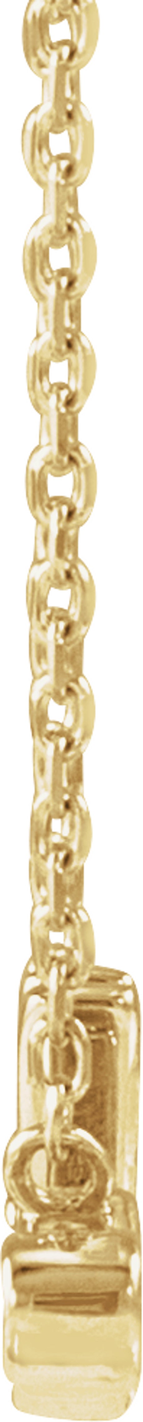 14K Yellow Gold .015 CT Natural Diamond "Mrs" 16-18" Necklace