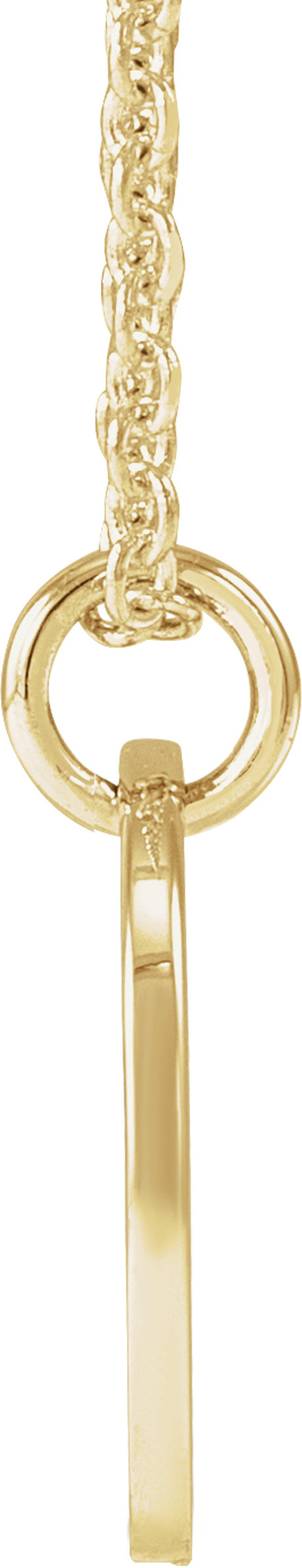 14K Yellow Script Initial A 16-18" Necklace