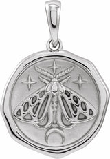 Sterling Silver Symbolic Moth Animal Pendant