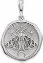 Sterling Silver Symbolic Moth Animal Pendant