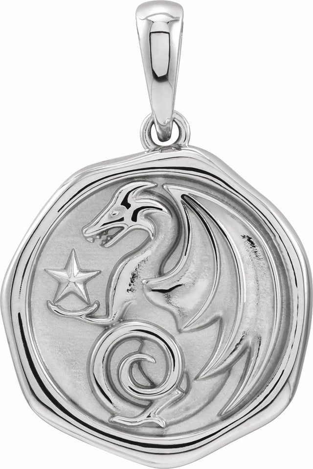 Sterling Silver Dragon Spirit Animal Pendant