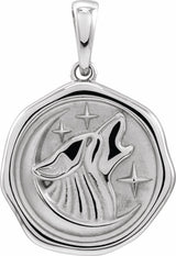 Sterling Silver Symbolic Wolf Animal Pendant