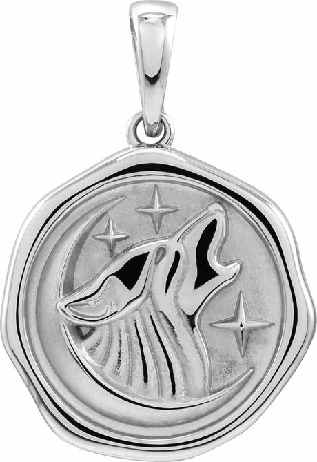 Sterling Silver Wolf Spirit Animal Pendant