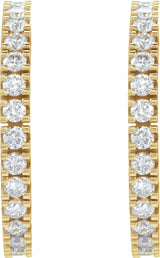 14K Yellow Gold 1/2 CTW Natural Diamond 17.6 mm Hoop Earrings