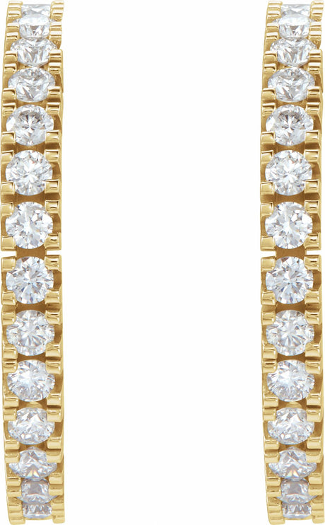 14K Yellow Gold 1/2 CTW Natural Diamond 17.6 mm Hoop Earrings