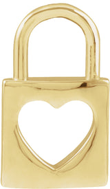 14K Yellow 13.6x9 mm Cutout Heart Lock Pendant
