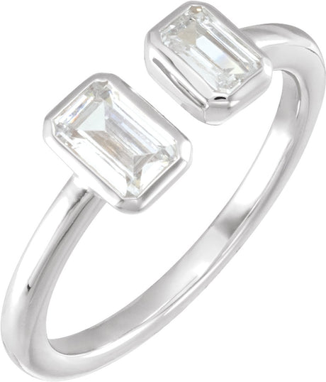 14K White Gold 1 CTW Lab-Grown Diamond Two-Stone Ring
