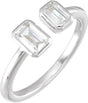 14K White Gold 1 CTW Lab-Grown Diamond Two-Stone Ring