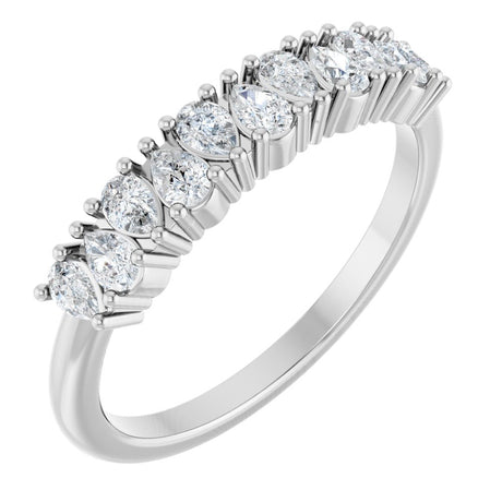 14K White 1/2 CTW Natural Diamond Anniversary Band