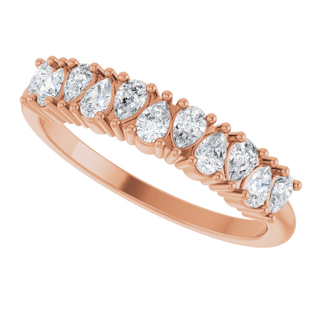 14K Rose 1/2 CTW Natural Diamond Anniversary Band