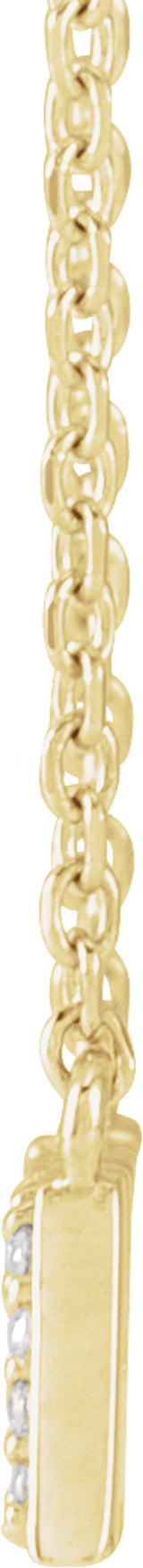 14K Yellow Gold 1/10 Natural Diamond "Mama" 18" Necklace