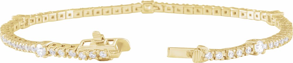 14K Yellow 1 3/4 CTW Lab-Grown Diamond 7" Line Bracelet