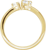 14K Yellow Gold 5/8 CTW Lab-Grown Diamond Two-Stone Ring