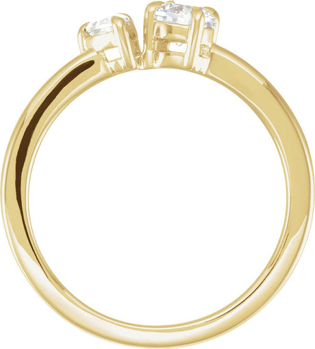14K Yellow Gold 5/8 CTW Lab-Grown Diamond Two-Stone Ring