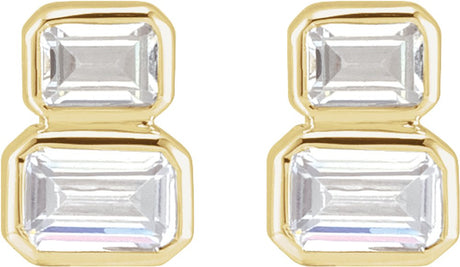 14K Yellow 1 CTW Lab-Grown Diamond Two-Stone Stud Earrings