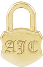 14K Yellow 15.3x10.1 mm Engravable Lock Pendant