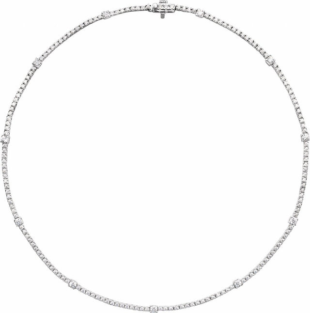 14K White 4 CTW Lab-Grown Diamond Line 16" Necklace