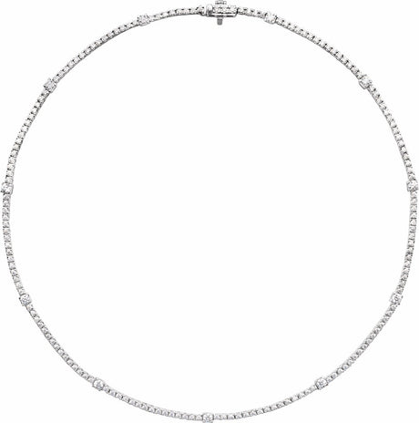 14K White 4 CTW Lab-Grown Diamond Line 16" Necklace