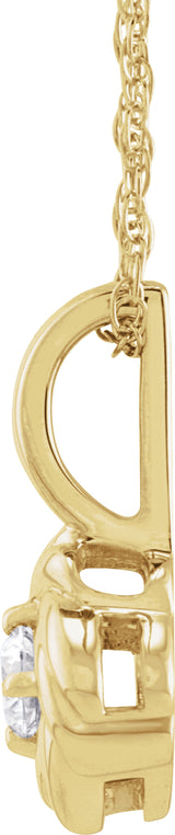 14K Yellow 1/10 CT Natural Diamond Knot 18" Necklace