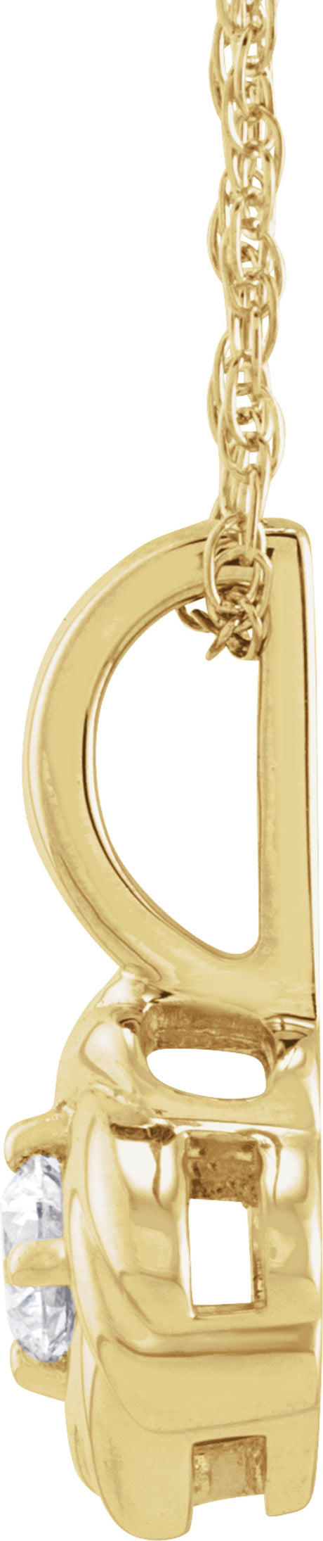 14K Yellow 1/10 CT Natural Diamond Knot 18" Necklace