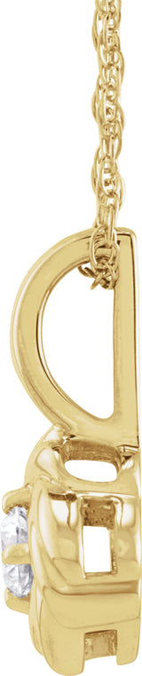 14K Yellow 1/5 CT Natural Diamond Knot 18" Necklace