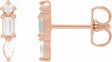 14K Rose Gold 1/6 CTW Natural Diamond Bar Earrings