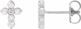 Platinum 1/6 CTW Natural Diamond Cross Earrings