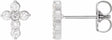 14K White Gold 1/6 CTW Natural Diamond Cross Earrings
