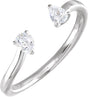 14K White Gold 1/5 CTW Lab-Grown Diamond Two-Stone Ring