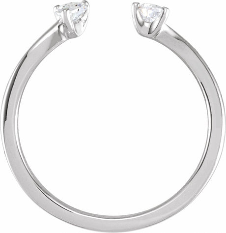 14K White Gold 1/5 CTW Lab-Grown Diamond Two-Stone Ring