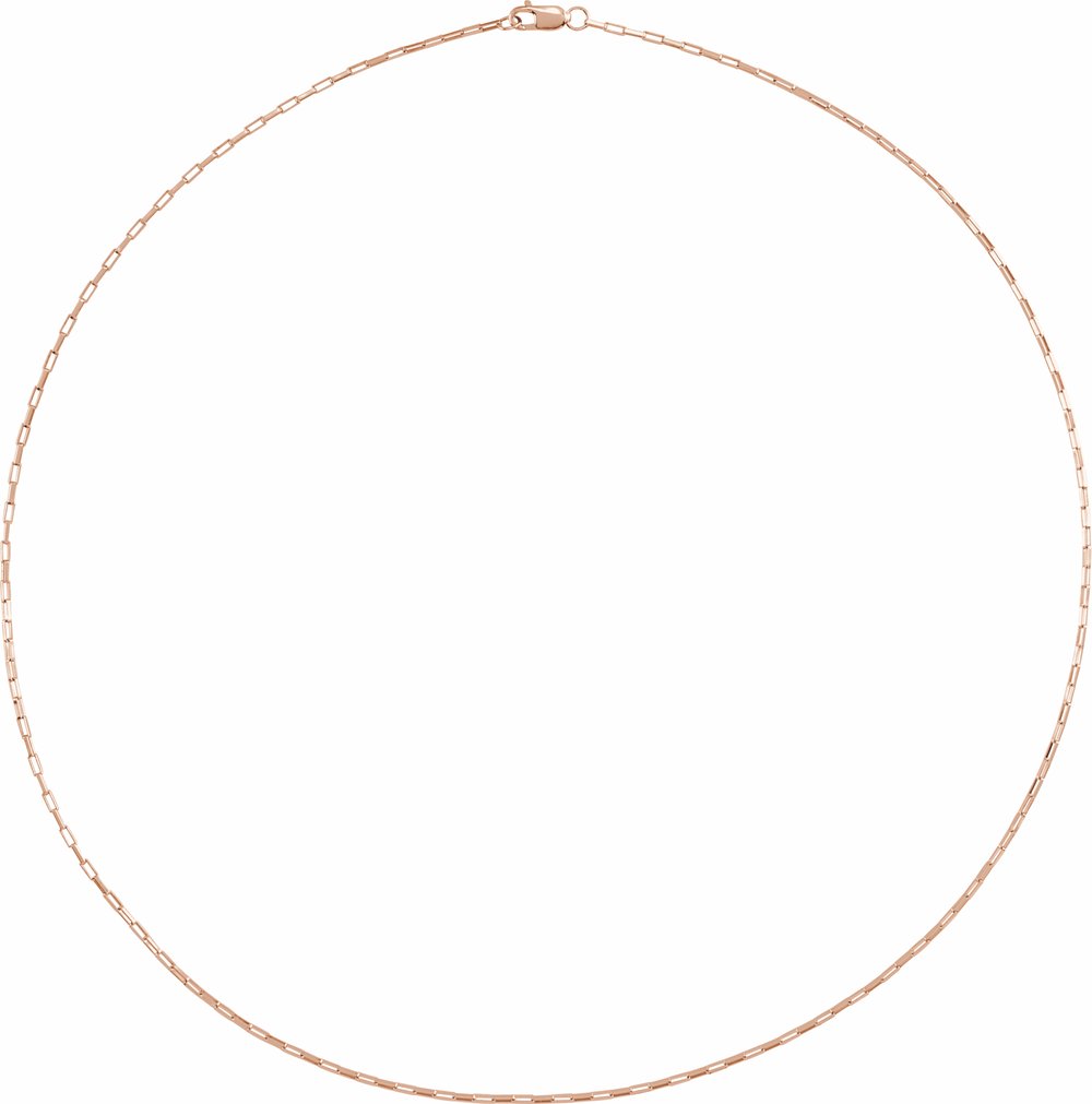 14K Rose Gold 1.2 mm Elongated Box 18" Chain