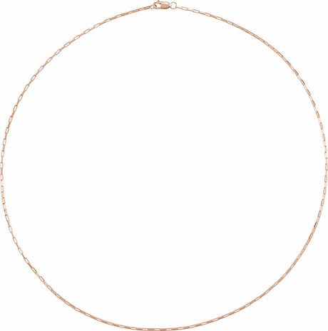 14K Rose Gold 1.2 mm Elongated Box 18" Chain