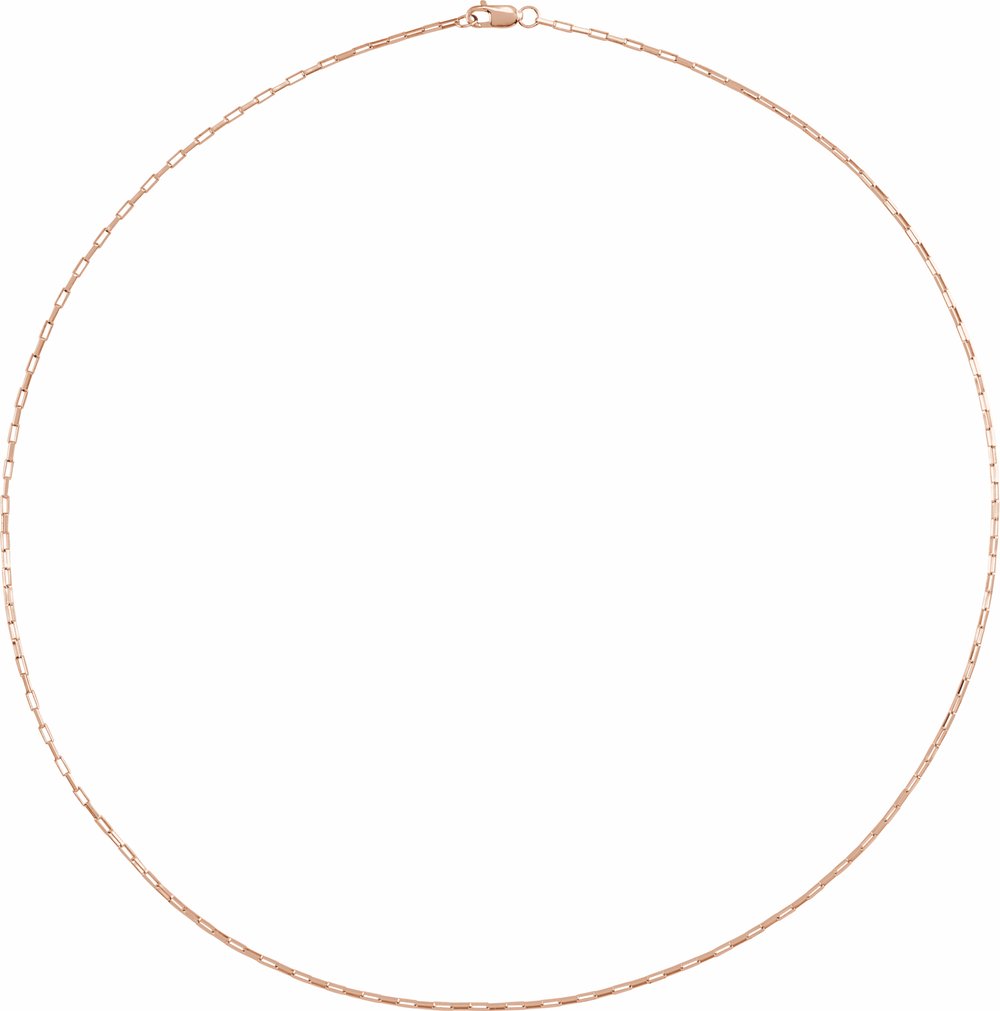 14K Rose 1.2 mm Elongated Box 24" Chain