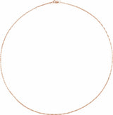 14K Rose 1.2 mm Elongated Box 24" Chain